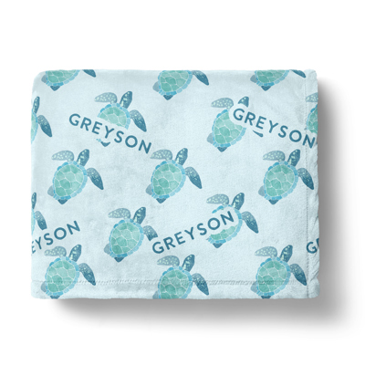 Personalized Turtle Blanket - Soft Minky