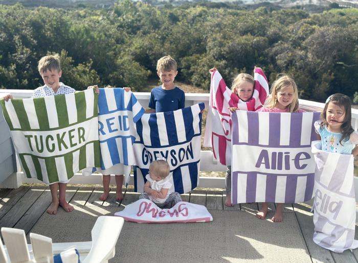 Personalized Beach Towel - Cabana Stripe