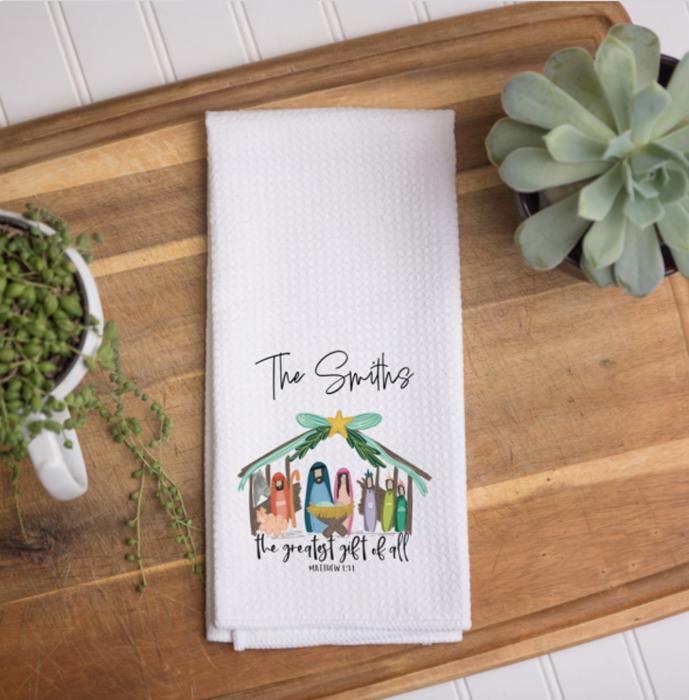 Personalized Christmas Waffle Towel