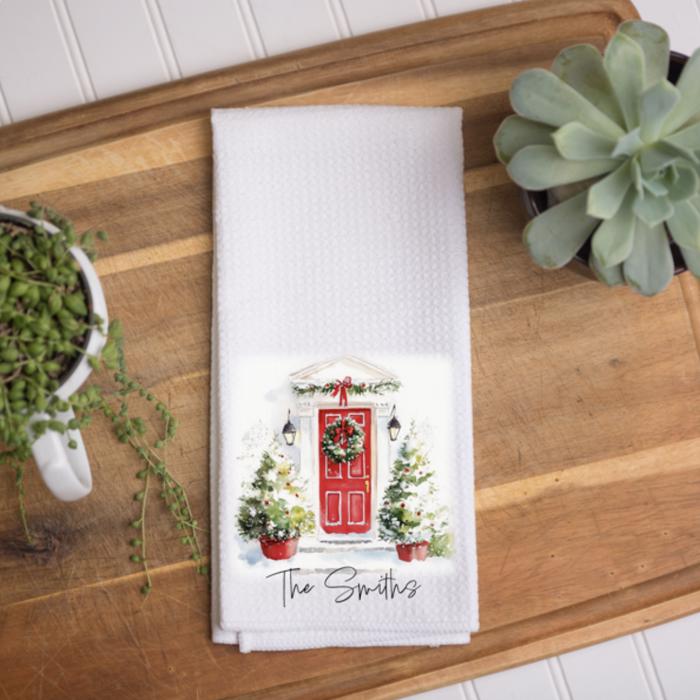 Personalized Christmas Waffle Towel
