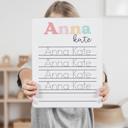  Personalized Name Tracing Board - Cursive or Print Handwriting - Blues or Pinks