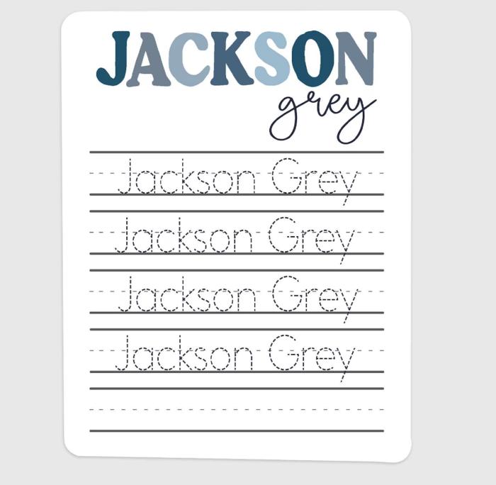 Personalized Name Tracing Board - Cursive or Print Handwriting - Blues or Pinks