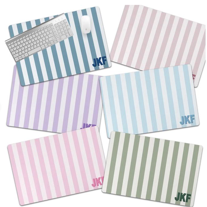 Personalized Desk Mat  - Cabana Stripes -  4 Sizes