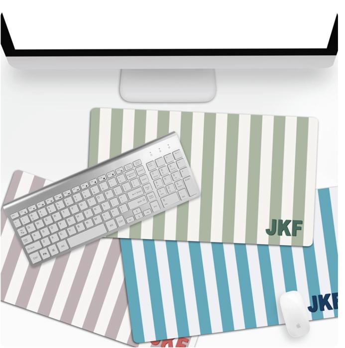 Personalized Desk Mat  - Cabana Stripes -  4 Sizes