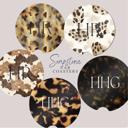  Personalized Animal Print Sandstone Car Coasters – Set of 2