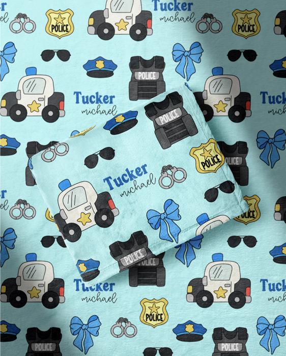 Personalized Police Blanket - Minky Options