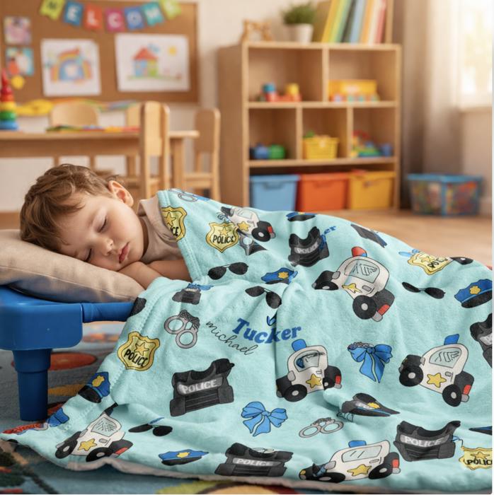 Personalized Police Blanket - Minky Options