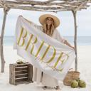  Chic Personalized Bride Beach Towel | Elegant Name Script | 9 Colors | Luxury Poolside & Honeymoon Must-Have