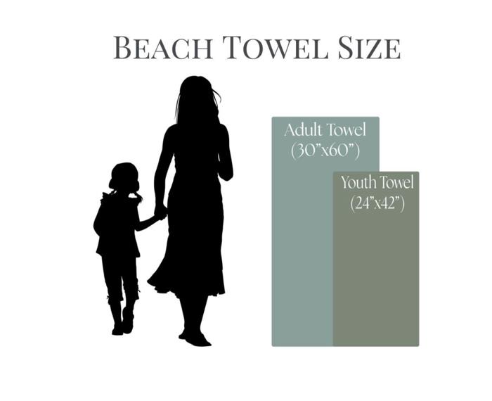 Personalized Beach Towel - Flower Power - Two Sizes