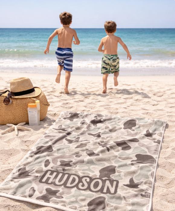 Personalized Camo Beach Towel - Premium 30" x 60"