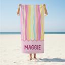  Scallop Stripe Personalized Premium Beach Towel - 30" x 60"
