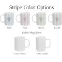 11 OZ - Blue Mug Personalized Mothers Day Coffee Mug Striped Ceramic Mug with Name or Message