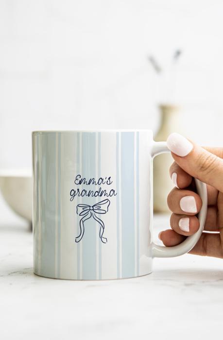 Personalized Mothers Day Coffee Mug Striped Ceramic Mug with Name or Message