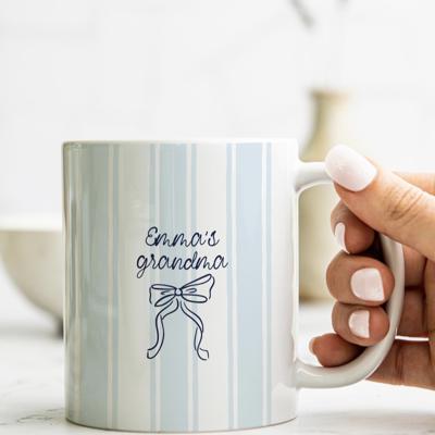 Personalized Mothers Day Coffee Mug Striped Ceramic Mug with Name or Message