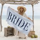  Chic Personalized Bride Beach Towel | Elegant Name Script | 9 Colors | Luxury Poolside & Honeymoon Must-Have