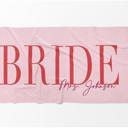 Chic Personalized Bride Beach Towel | Elegant Name Script | 9 Colors | Luxury Poolside & Honeymoon Must-Have