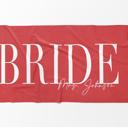  Chic Personalized Bride Beach Towel | Elegant Name Script | 9 Colors | Luxury Poolside & Honeymoon Must-Have
