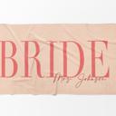  Chic Personalized Bride Beach Towel | Elegant Name Script | 9 Colors | Luxury Poolside & Honeymoon Must-Have