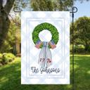  Personalized Patriotic Garden Flag Custom Family Name Flag 1776 Wreath Americana Fourth July Porch Decor Patriotic Outdoor Yard Decoration