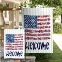  Personalized Patriotic Garden Flag Floral American Flag Fourth of July  Gift Custom Name Flag Flowers Summertime Porch Decor USA Yard Flag