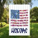  Personalized Patriotic Garden Flag Floral American Flag Fourth of July  Gift Custom Name Flag Flowers Summertime Porch Decor USA Yard Flag