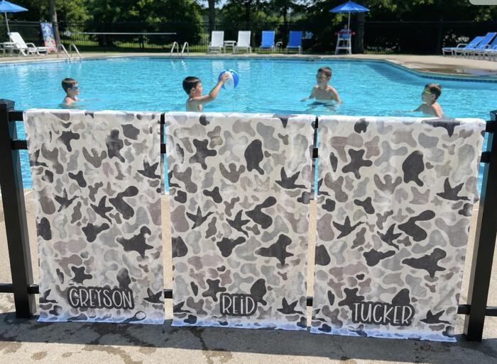 Personalized Camo Beach Towel - Premium 30" x 60"