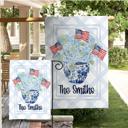 American Flag Display Patriotic Bouquet Decor July Celebration Family Name Outdoor Flag Red Blue White Memorial Day Home Decoration American