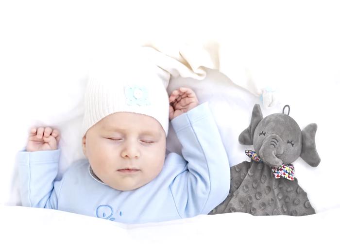 Elephant Baby Comforter Security Minky Blanket