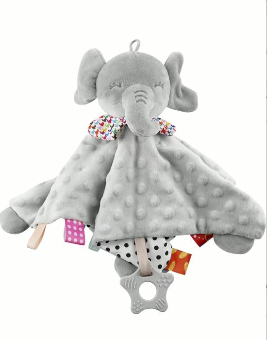 Elephant Baby Comforter Security Minky Blanket
