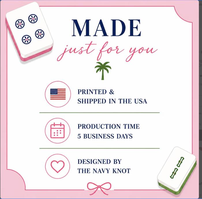 Personalized Patriotic USA Summer Mahjong Mat  with bag