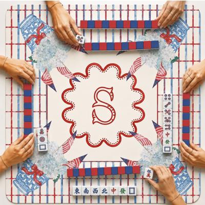 Personalized Patriotic USA Summer Mahjong Mat  with bag