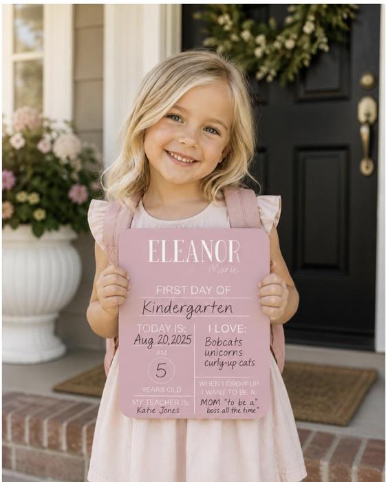 Personalized Back to School Board First Day and Last Day