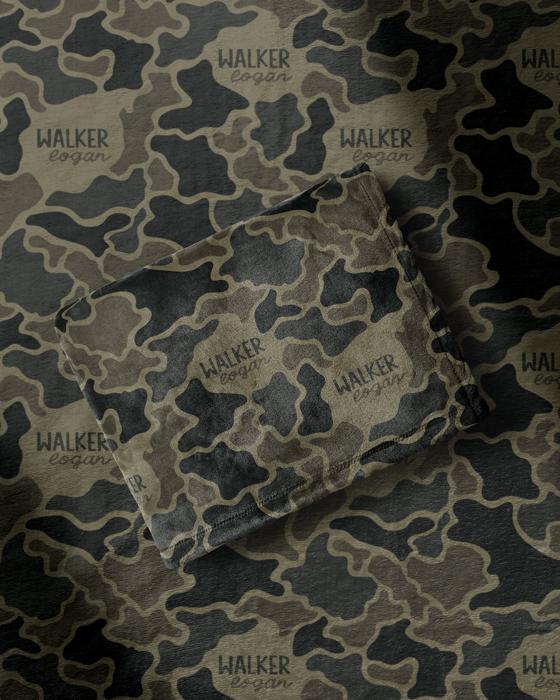 Personalized Camo Minky Blanket - 3 Sizes