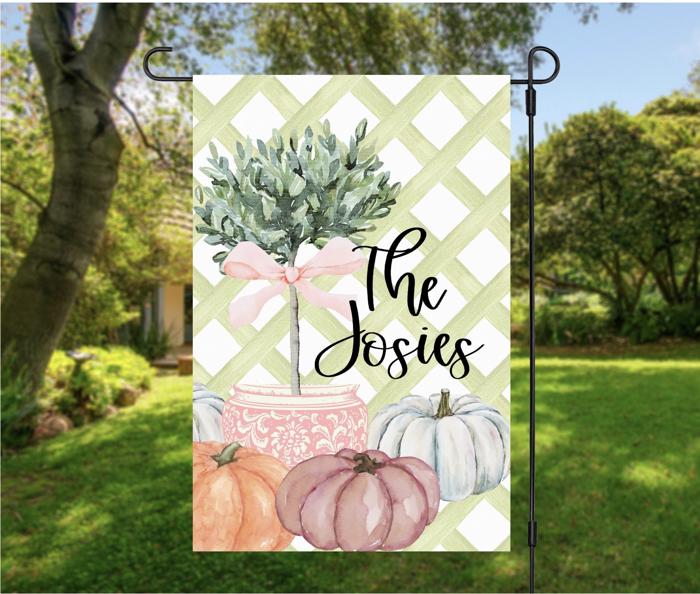 Personalized Fall Pumpkin Coquette Garden Flag