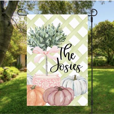 Personalized Fall Pumpkin Coquette Garden Flag