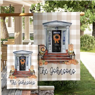 Personalized Fall Pumpkin Welcome Home Garden Flag