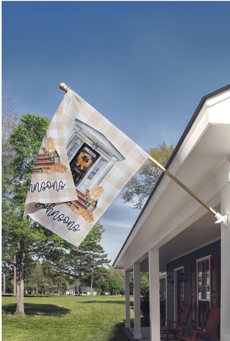Personalized Fall Pumpkin Welcome Home Garden Flag