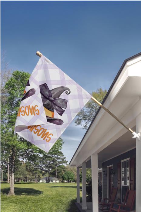 Personalized Whimsical Witch Hat Flags