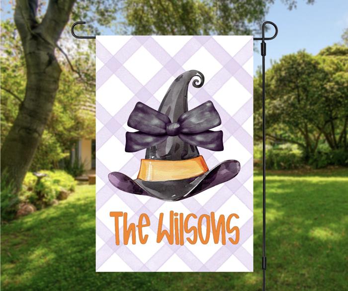 Personalized Whimsical Witch Hat Flags