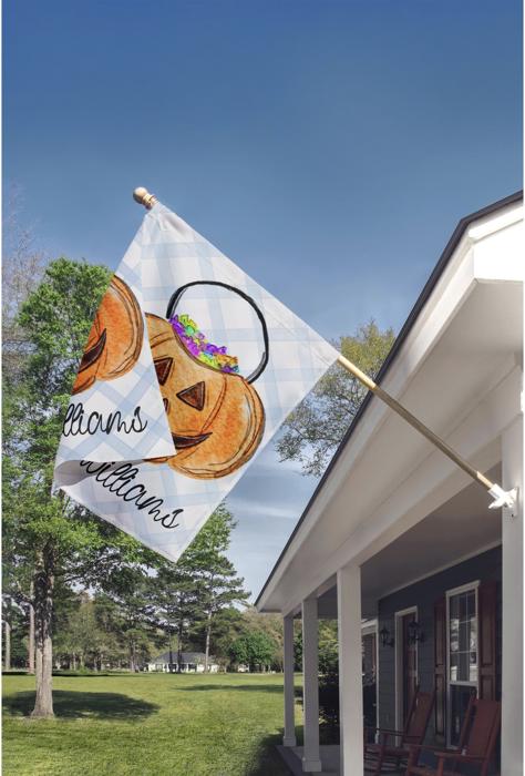 Personalized Whimsical Pumpkin Pail  Flags - 3 Sizes