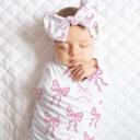  Personalized Baby Girl Minky Blanket  - Pink Bows
