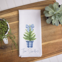  Personalized Evergreen Kitchen Towel - Blue Bow