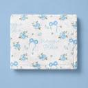  Personalized Blue Bow Baby Girl Blanket