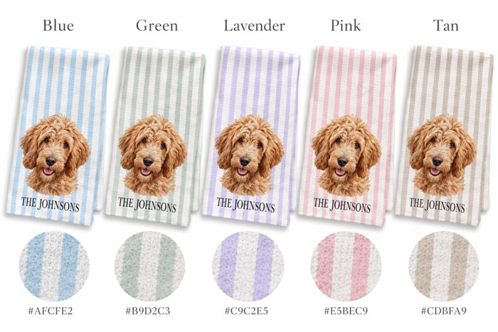 Personalized Pet Tea Towel Custom Dog Photo