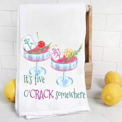 Mahjong It's Five O'Crack Somewhere Tea Towel