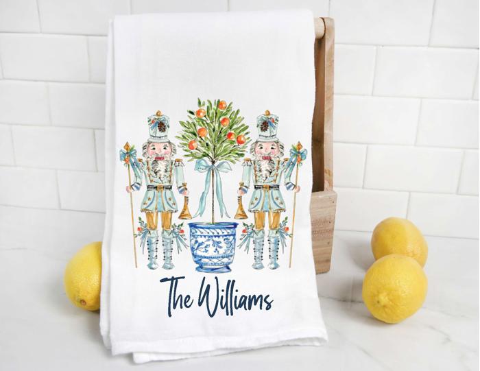 Personalized Chinoiserie Tea Towel