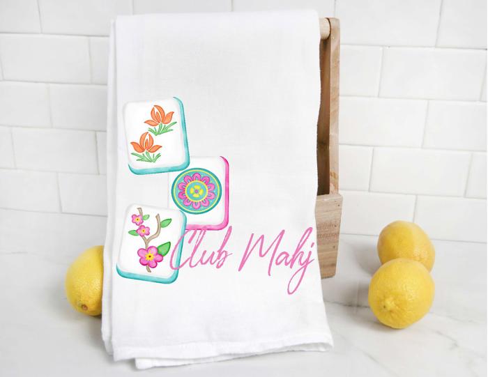 Club Mahj Mahjong Tea Towel 