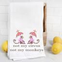  Not My Circus Not My Monkeys Pink Chinoiserie Tea Towel
