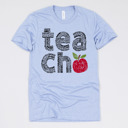 Small (UNISEX) Light Blue Teacher Graphic Tee for Back to School, Teacher Gifts, and Educators