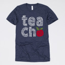 Small (UNISEX) Heather Midnight Navy Teacher Graphic Tee for Back to School, Teacher Gifts, and Educators